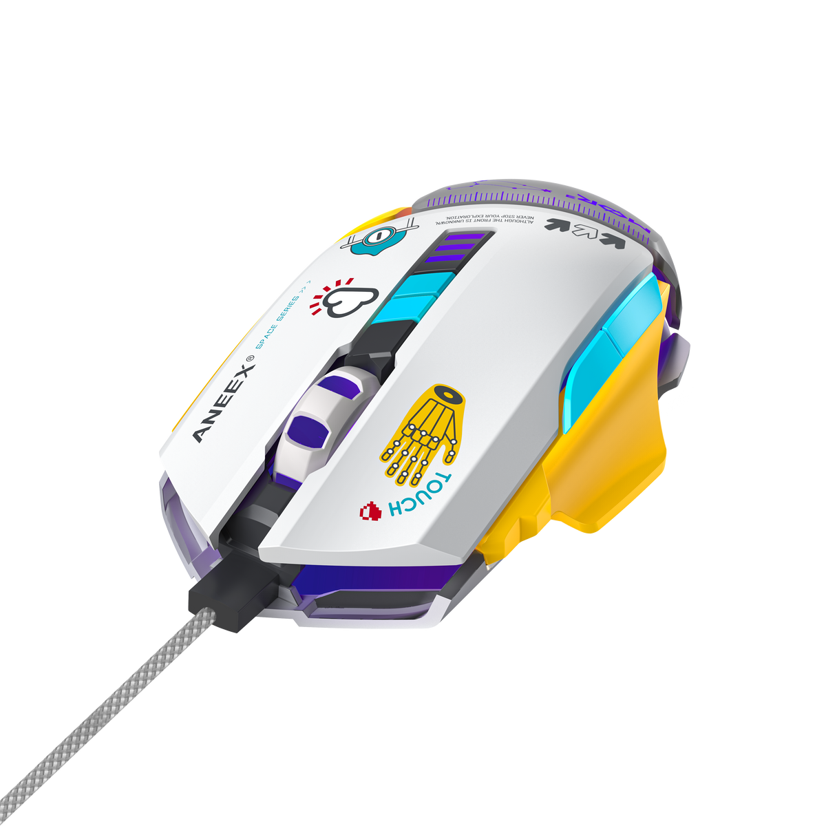 ماوس الألعاب السلكي ANEEX M202 RGB - 6600 نقطة لكل بوصة