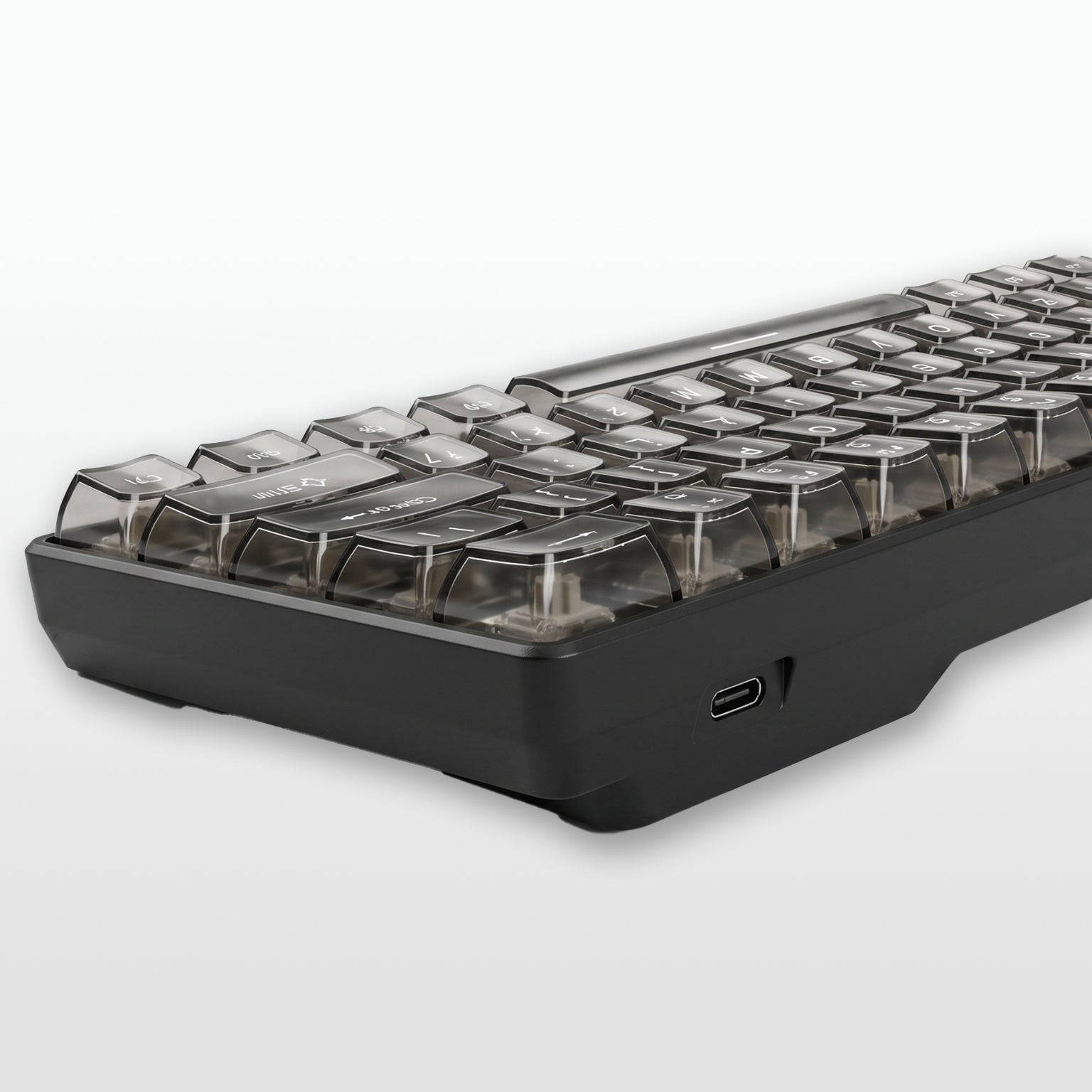 ANEEX BKB610 Ice-Clear Full Transparent Tri-Mode Mechanical Keyboard