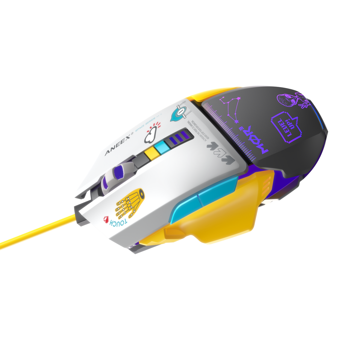 ماوس الألعاب السلكي ANEEX M202 RGB - 6600 نقطة لكل بوصة