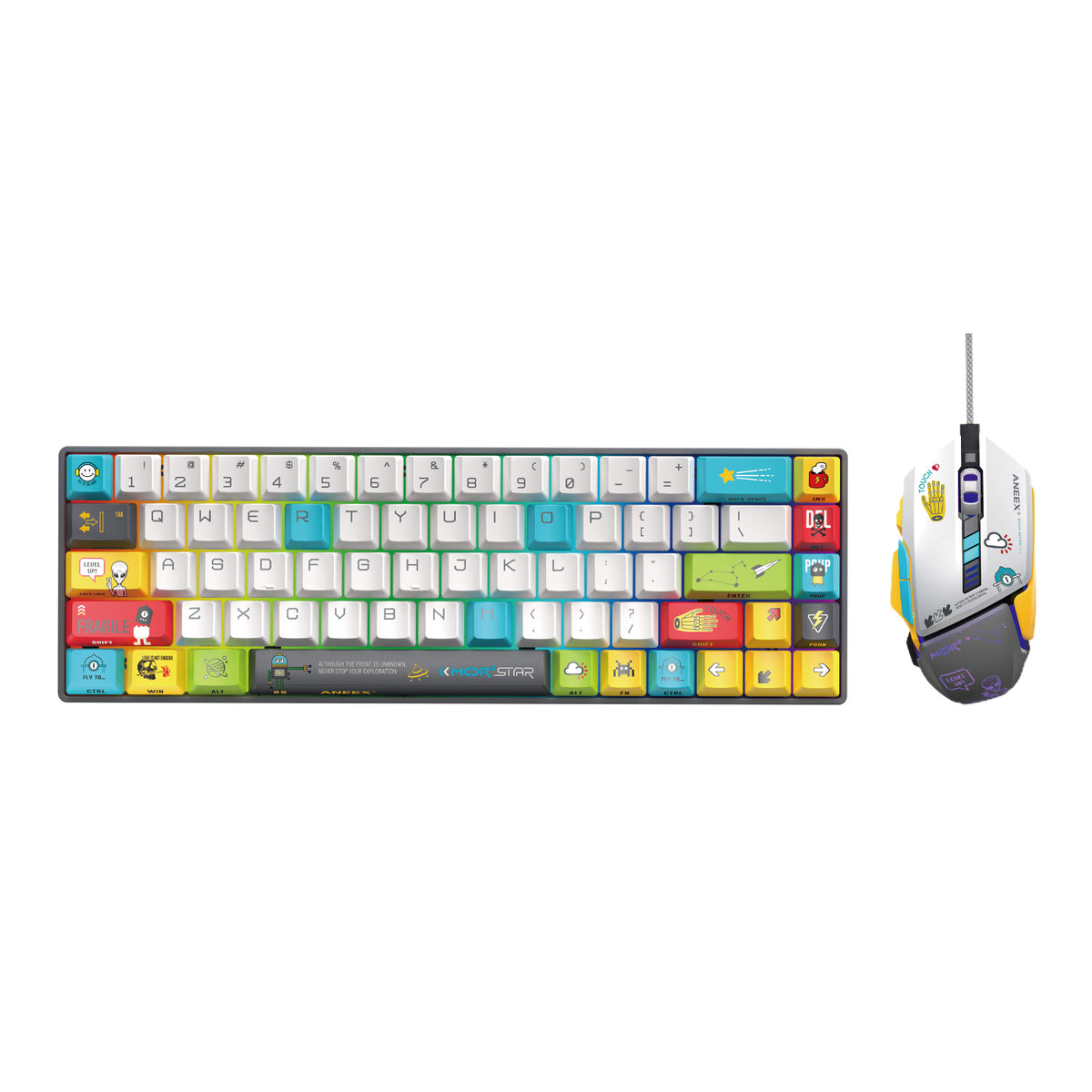 ANEEX KMP02 Wired 2-in-1 Gaming Combo with 68-Key Mechanical Keyboard and Mouse