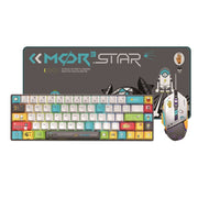 ANEEX KMP03 Wired 3-in-1 Gaming Combo with 68-Key Mechanical Keyboard, Mouse and Mouse Pad