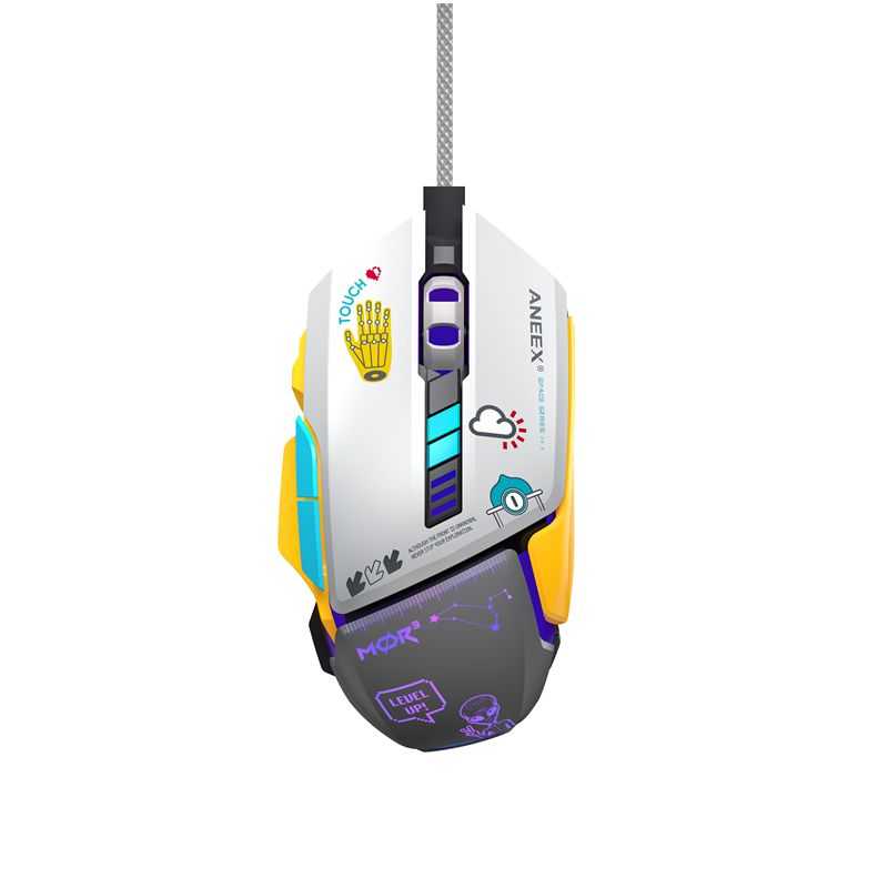 ماوس الألعاب السلكي ANEEX M202 RGB - 6600 نقطة لكل بوصة